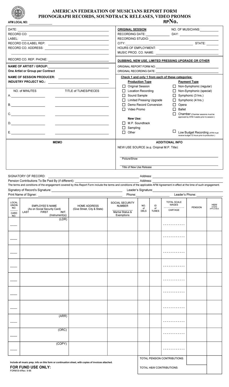 Sound Recording Contract